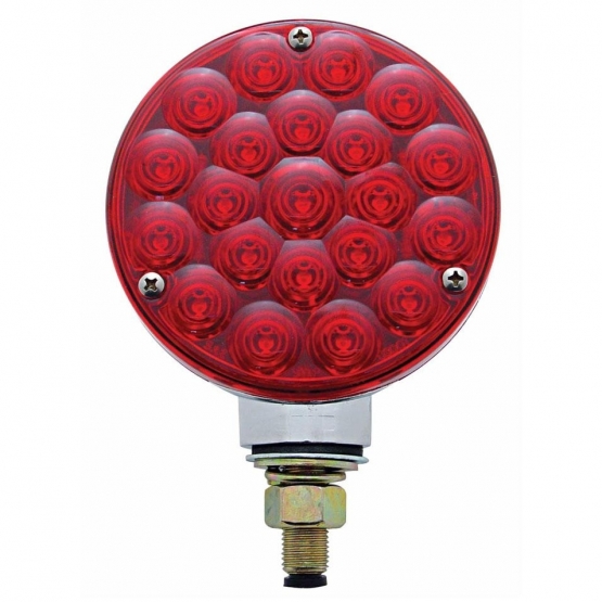 21 LED Single Face Turn Signal Light - Red LED/Red Lens - Texas Chrome Shop