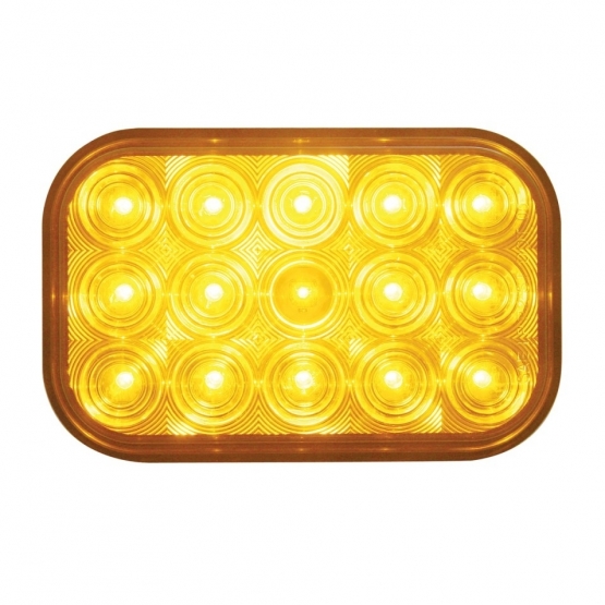 15 LED Rectangular Turn Signal - Amber LED/Amber Lens - Texas Chrome Shop