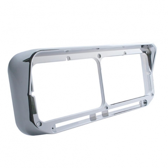 Dual Headlight Bezel w/ Visor - LED Cutout - Texas Chrome Shop